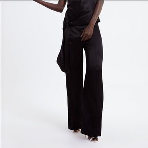 Zara Black Sateen Pants NWT 99/AQ